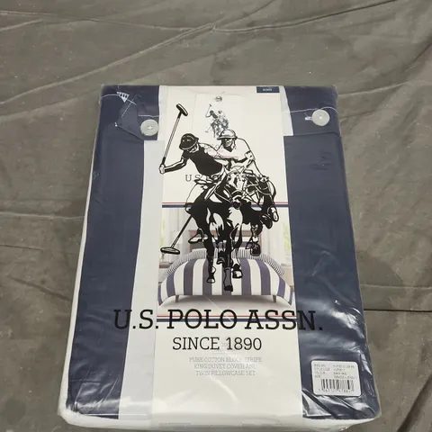 U.S. POLO ASSN. KING DUVET COVER SET – NAVY IRIS (230X220) + 2 PILLOWCASES