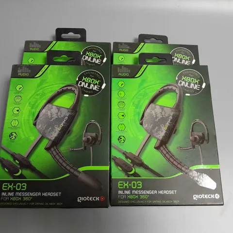 LOT OF 4 GIOTECK EX-03 INLINE MESSENGER HEADSETS
