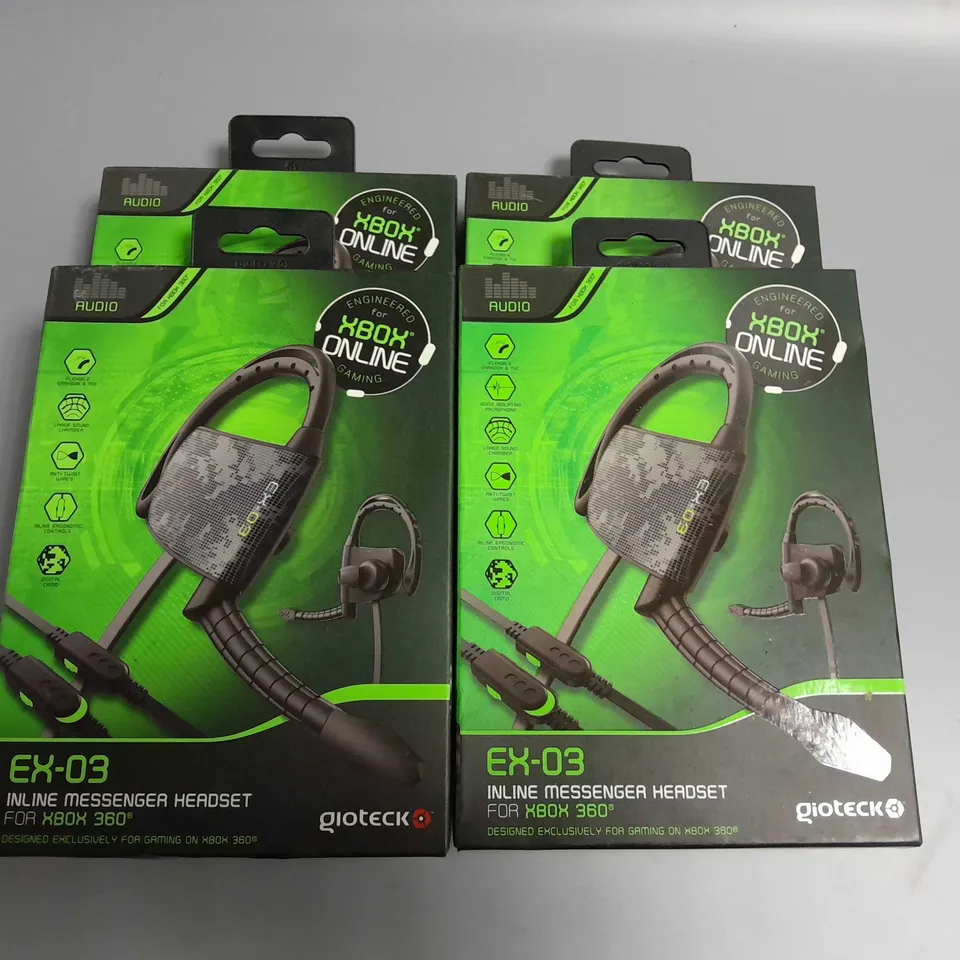 LOT OF 4 GIOTECK EX-03 INLINE MESSENGER HEADSETS