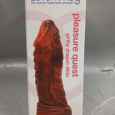 BOXED LOVEHONEY 7.5" PLEASURE QUEST GIRTHY DRAGON DILDO