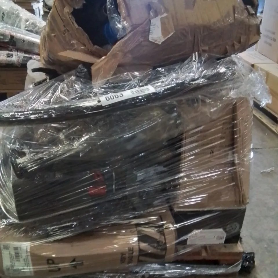 PALLET CONTAINING VARIOUS ASSORTED INCOMPLETE EXERCISE EQUIPMENT AND OTHER HOUSEHOLD ITEMS