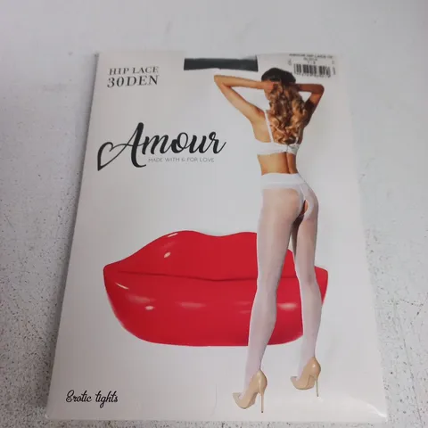 AMOUR HIP LACE 20 DEN BLACK TIGHTS – SIZE UNSPECIFIED 