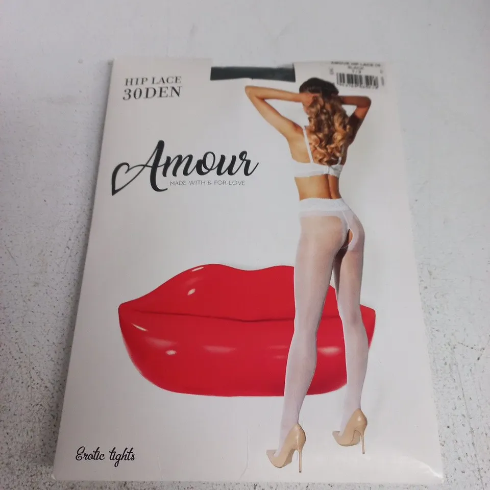 AMOUR HIP LACE 20 DEN BLACK TIGHTS – SIZE UNSPECIFIED 