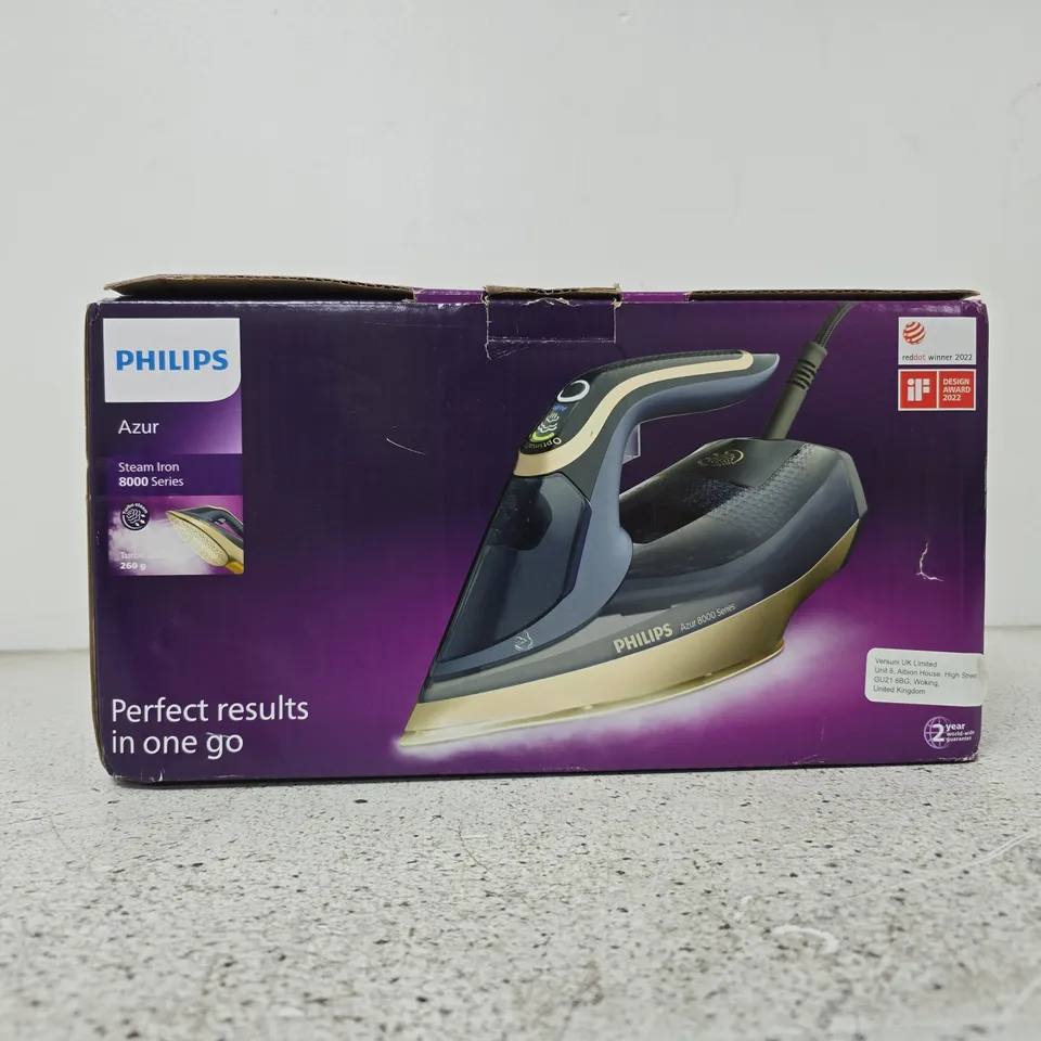 PHILIPS AZUR STEAM IRON 8000 SERIES – BOXED