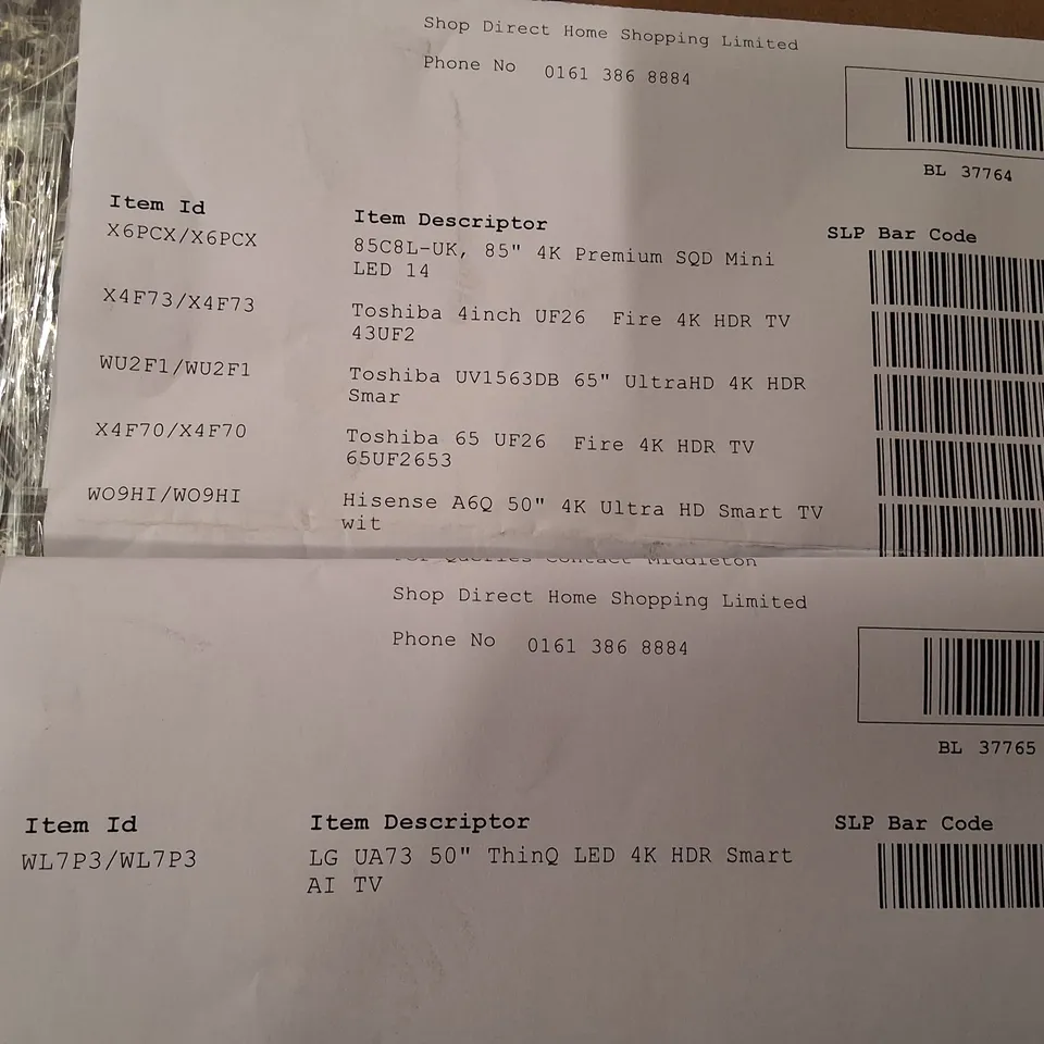 PALLET CONTAINING 6 ASSORTED DAMAGED TVS