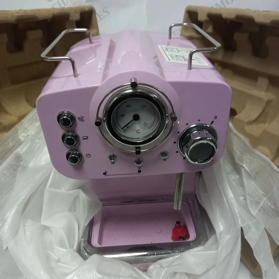 SWAN RETRO PUMP ESPRESSO COFFEE MACHINE - PINK