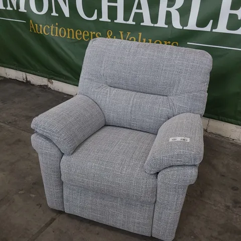 QUALITY BRITISH DESIGNER G PLAN SEATTLE EASY CHAIR BEACH DUCK EGG FABRIC 