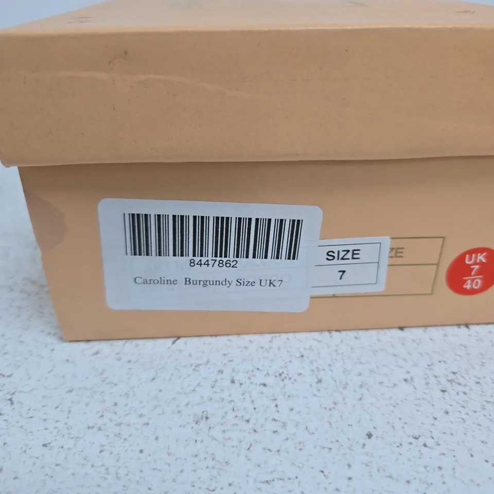 DR LIGHTFOOT CAROLINE BURGUNDY WIDE-FIT SHOE – BOXED UK7