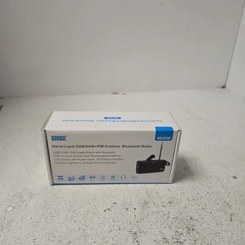 AUGUST MB290B HAND CRANK DAB/DAB+/FM OUTDOOR BLUETOOTH RADIO