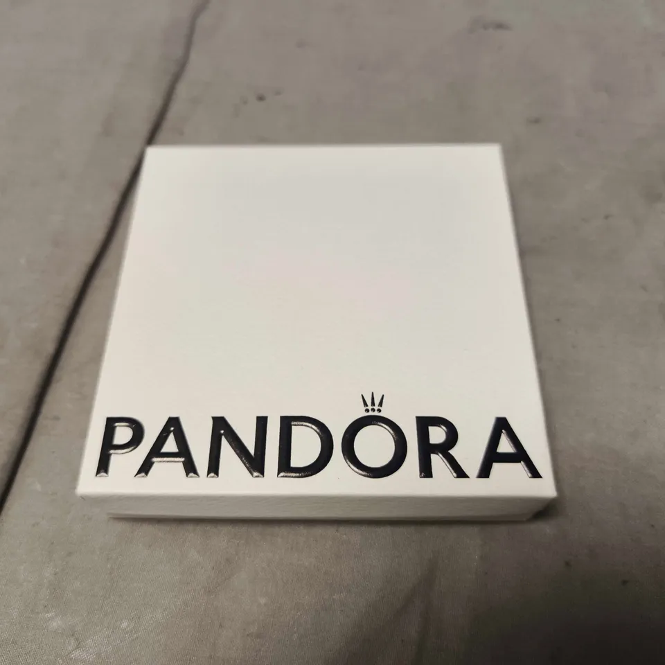 PANDORA STERLING SILVER BRACELET WITH TWO CHARMS – BOXED