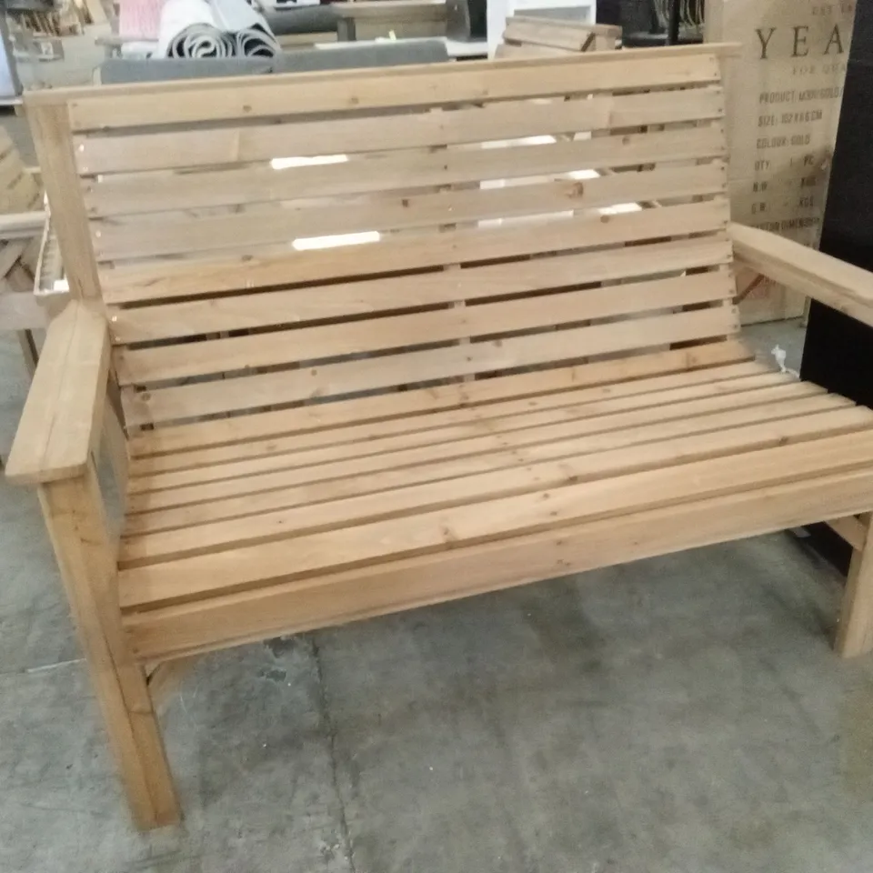 WOODEN GARDEN BENCH 2 SEATER