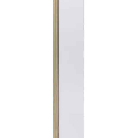 BOXED NUIE HINGED FLIPPER WETROOM SCREEN, DURABLE GLASS WET ROOM GLASS PANELS & SHOWER SCREEN IN BRUSHED BRASS, 300MM X 1850MM