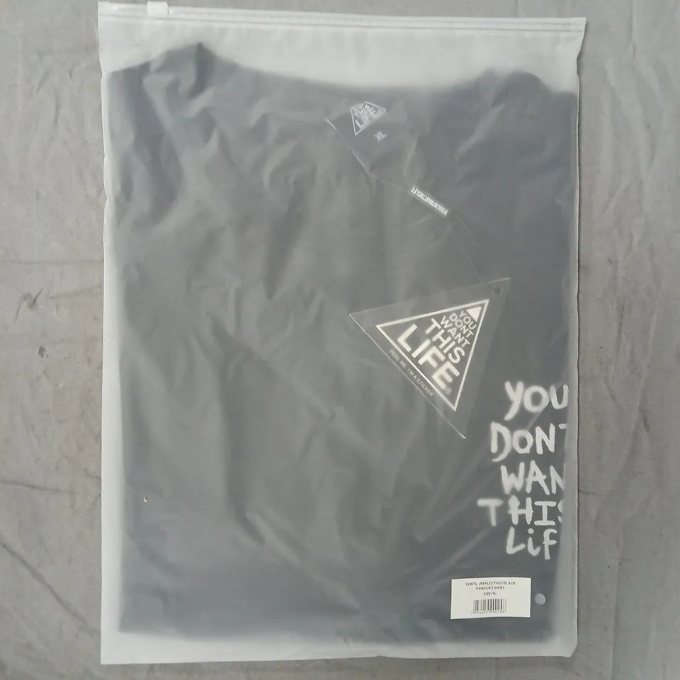 BOX OF APPROXIMATELY 20 YOU DON'T WANT THIS LIFE REFLECTIVE PAINTER T-SHIRTS IN BLACK - SIZE XL