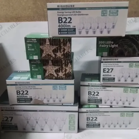 LARGE BOX CONTAINING VARIOUS ASSORTED LIGHT BULBS ECT.