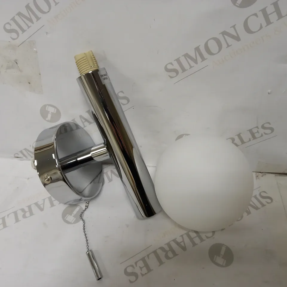 DAR LIGHTING PEPO WALL LIGHT - POLISHED CHROME & OPAL GLASS