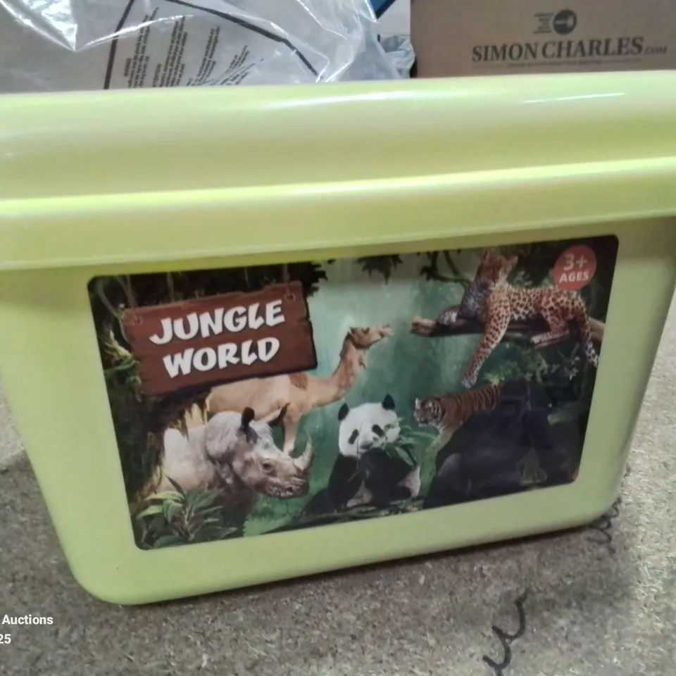 BOX CONTAINING APPROXIMATELY 10 TOYS TO INCLUDE: BABY CHANGING SET, PIC PIRATE, BAD ROBOT, SAUSAGE DOG ETC.