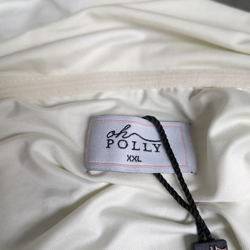 OH POLLY CREAM DRAPED FRONT DRESS – XXL (UK 20)