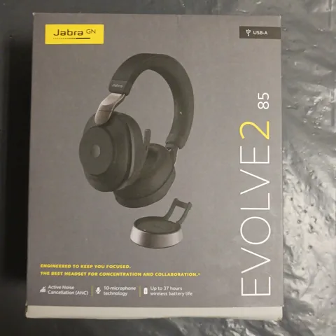 BOXED JABRA EVOLVE 2 ACTIVE NOISE CANCELLING HEADPHONES