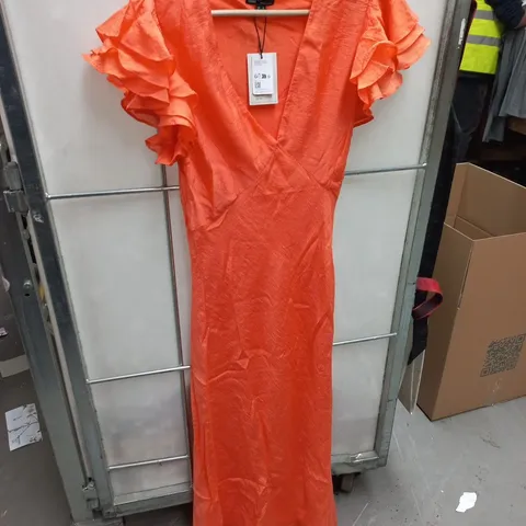 NOBODYS CHILD LAYLA MIDI DRESS IN ORANGE - UK 12