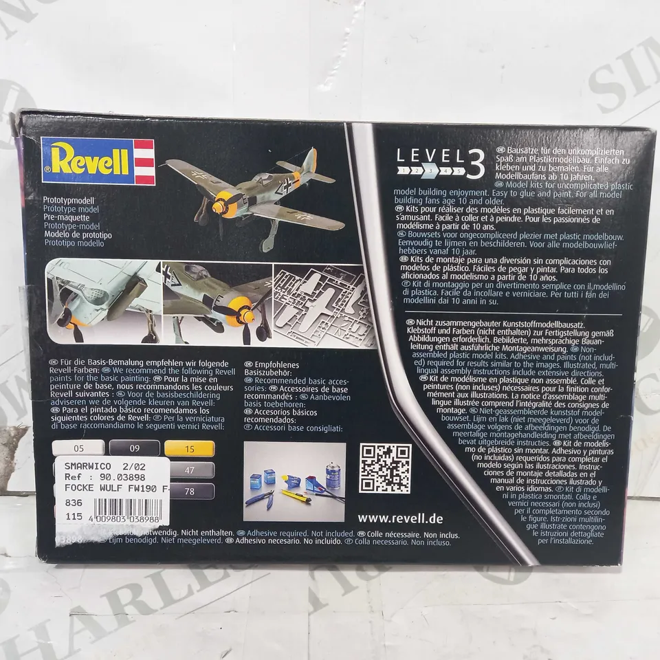 REVELL LEVEL 3 1:72 SCALE FOCKE WULF FW 10 F-8 MODEL KIT