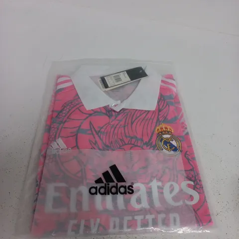 ADIDAS REAL MADRID PINK DRAGON FOOTBALL SHIRT- SIZE M