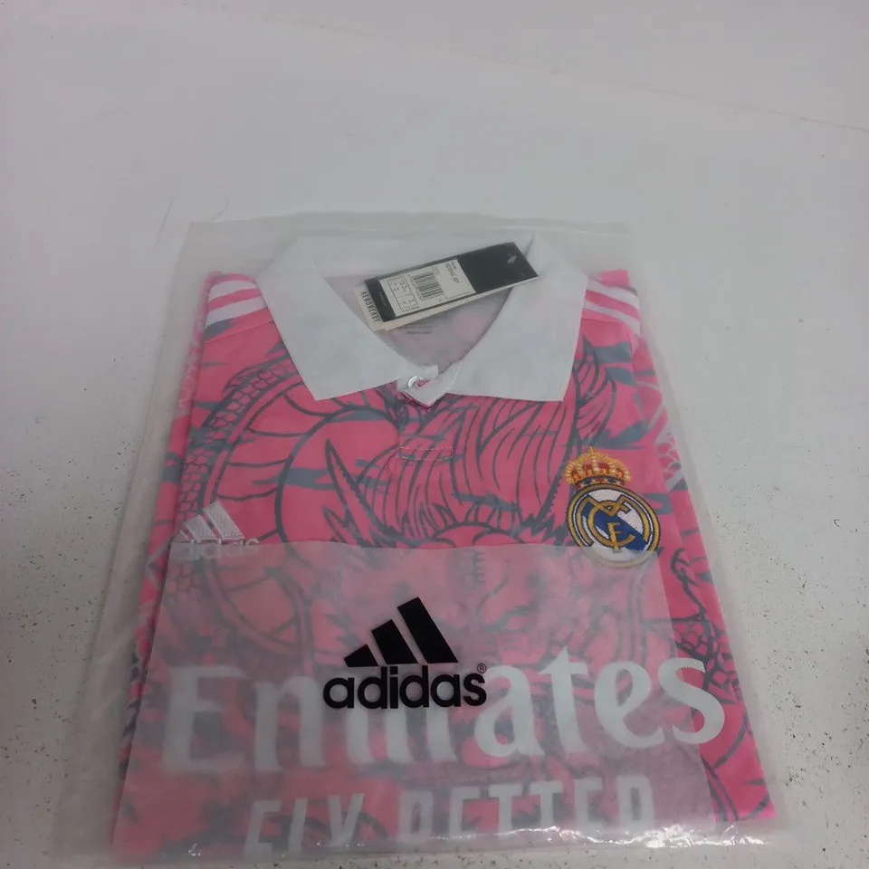 ADIDAS REAL MADRID PINK DRAGON FOOTBALL SHIRT- SIZE M