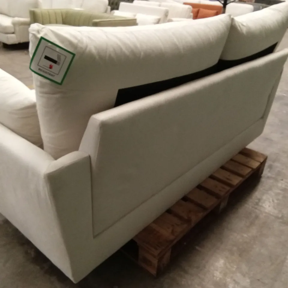 LANGDON 3 SEATER SOFA, CREAM HOUSE PLUSH FABRIC