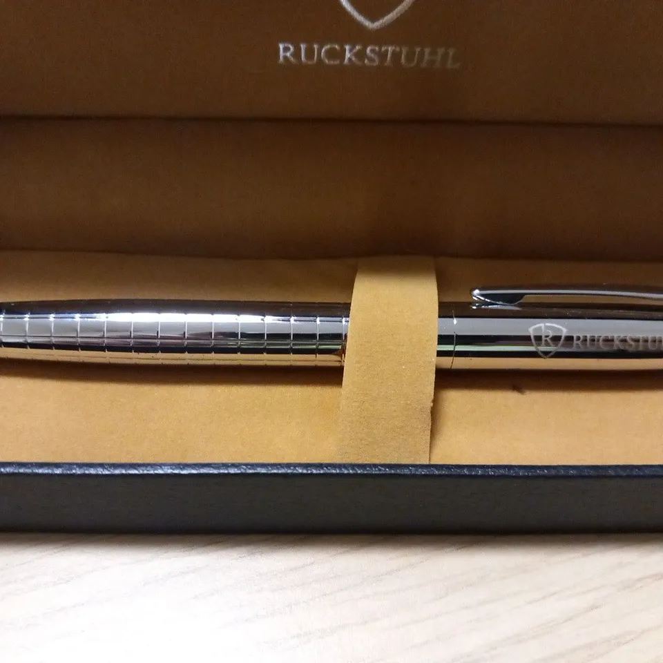 RUCKSTUHL STAINLESS STEEL LUXURY PEN IN GIFT BOX – HAND ASSEMBLED – RRP £80