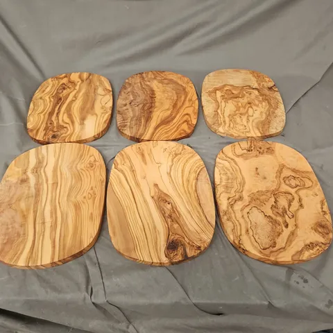 Set of 6 Wood Serving Boards – Natural Grain