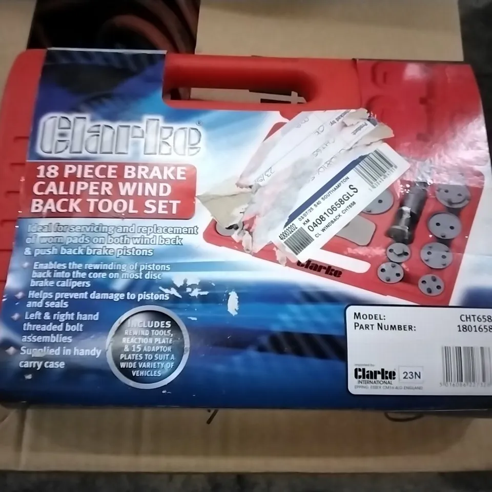 CLARKE CHT658 18 PIECE BRAKE CALIPER WIND BACK TOOL SET