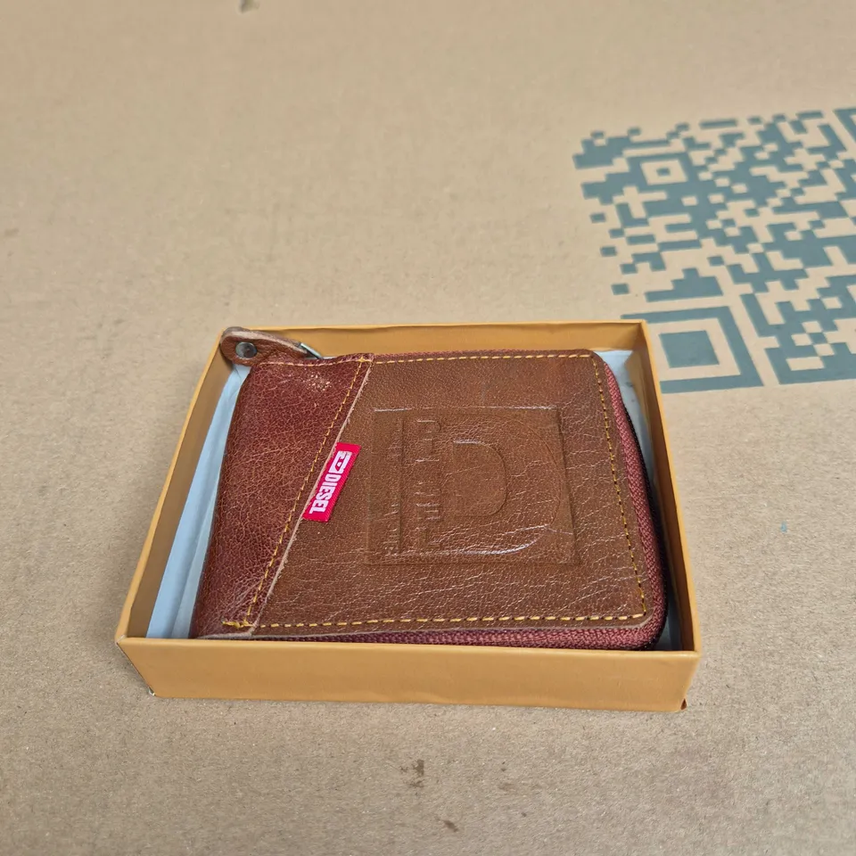 DIESEL LEATHER WALLET – BROWN, IN DIESEL WALLET DIVISION BOX