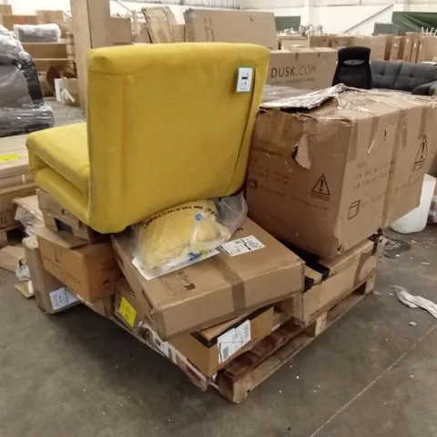 PALLET OF ASSORTED INCOMPLETE FURNITURE PARTS AND DESIGNER CHAIRS PARTS