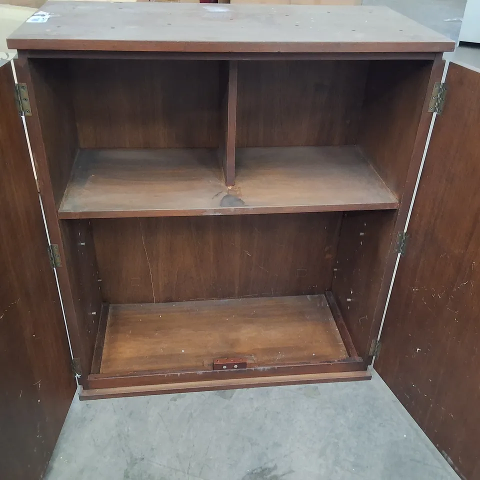 BUILT DECORATIVE 2-DOOR UNIT IN WALNUT FINISH