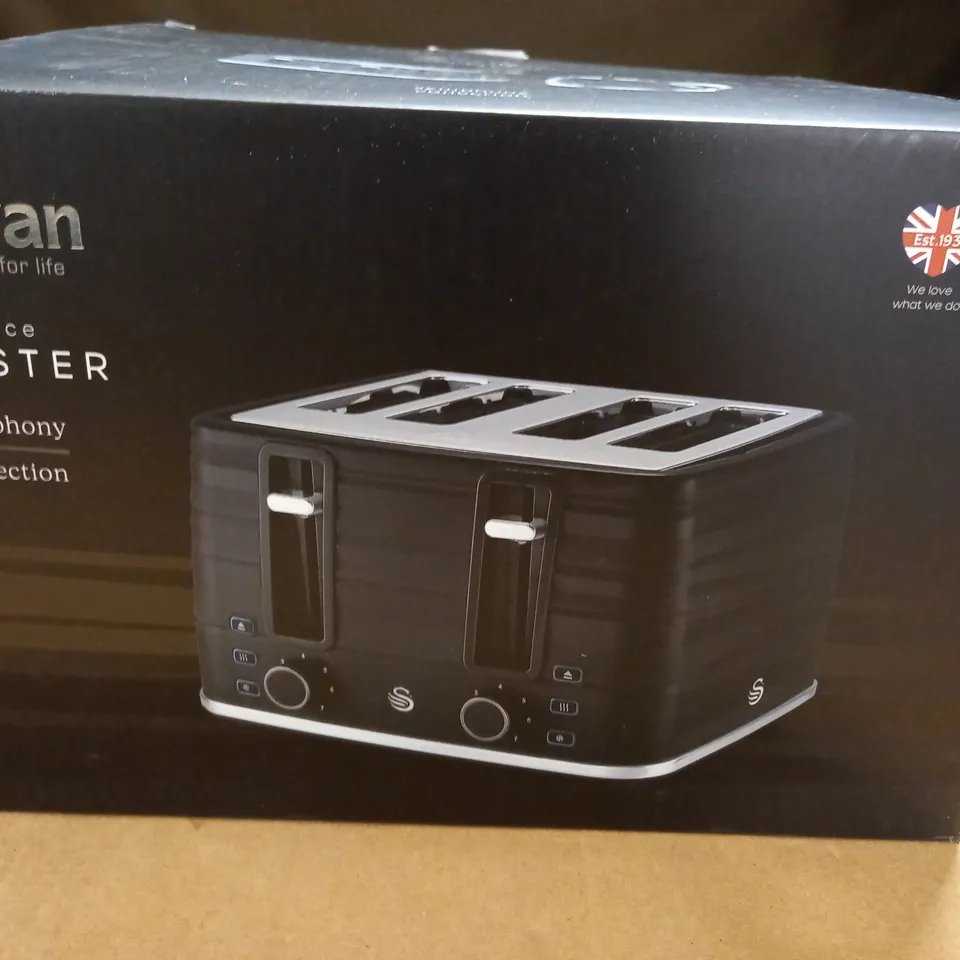 BOXED SWAN 4-SLICE TOASTER - BLACK
