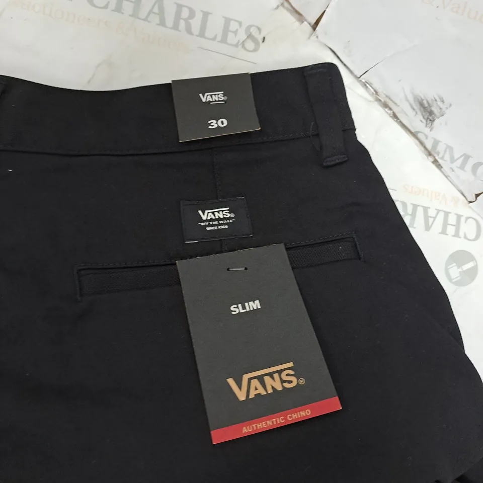 VANS SLIM BLACK TROUSERS - 30