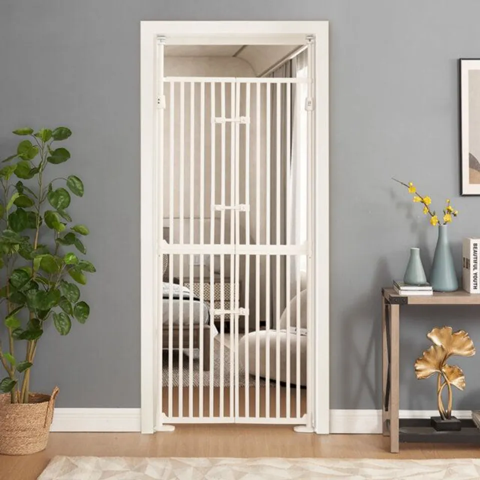 BOXED KRAVITZ ADJUSTABLE WALL MOUNTED PET GATE WITH DOOR (1 BOX)