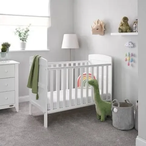 BOXED OBABY GRACE MINI COT BED - WHITE (1 BOX)