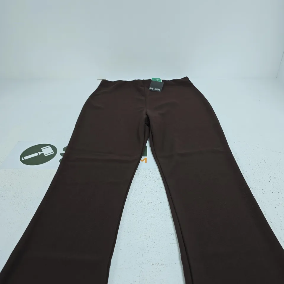 PURE & NATURAL BROWN SHORT LENGTH TROUSERS, UK 12