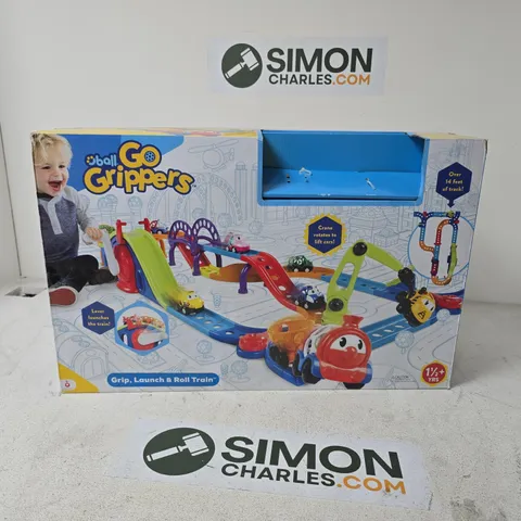 GO GRIPPERS GRIP, LAUNCH & ROLL TRAIN PLAYSET – BOXED