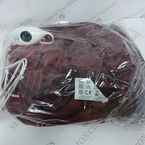 BOXED COZEE HOME VELVETSOFT HEATED THROW IN SHIRAZ WINE