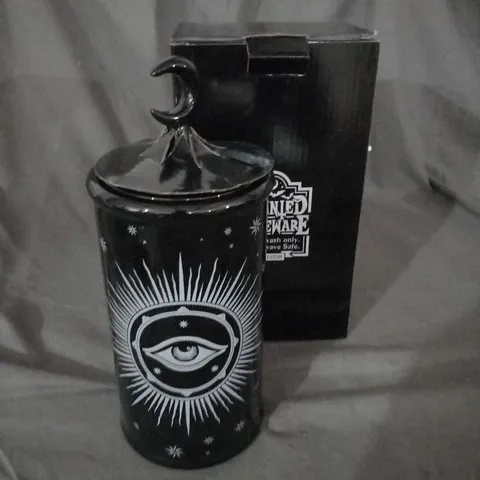 BOXED HAUNTED HOMEWARE ASTRAL PLEXUS TALL JAR BLACK