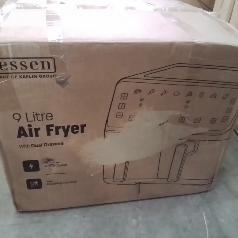 BOXED 9 LITRE DOUBLE DRAWER AIR FRYER