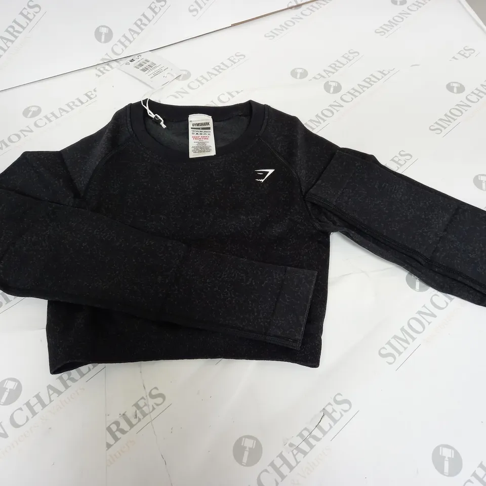 GYM SHARK ADAPT FLECK SEAMLESS CROP TOP - MINERAL/BLACK - SMALL