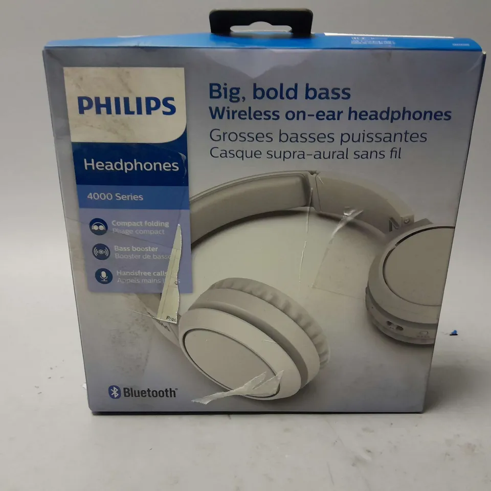 BOXED PHILIPS 4000 SERIES HEADPHONES IN WHITE