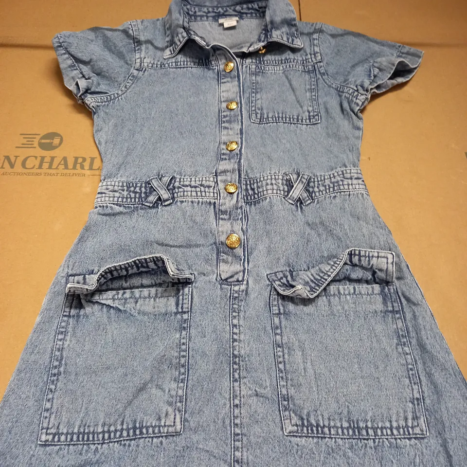 RIVER ISLAND CHILDRENS DENIM DRESS - 9YRS