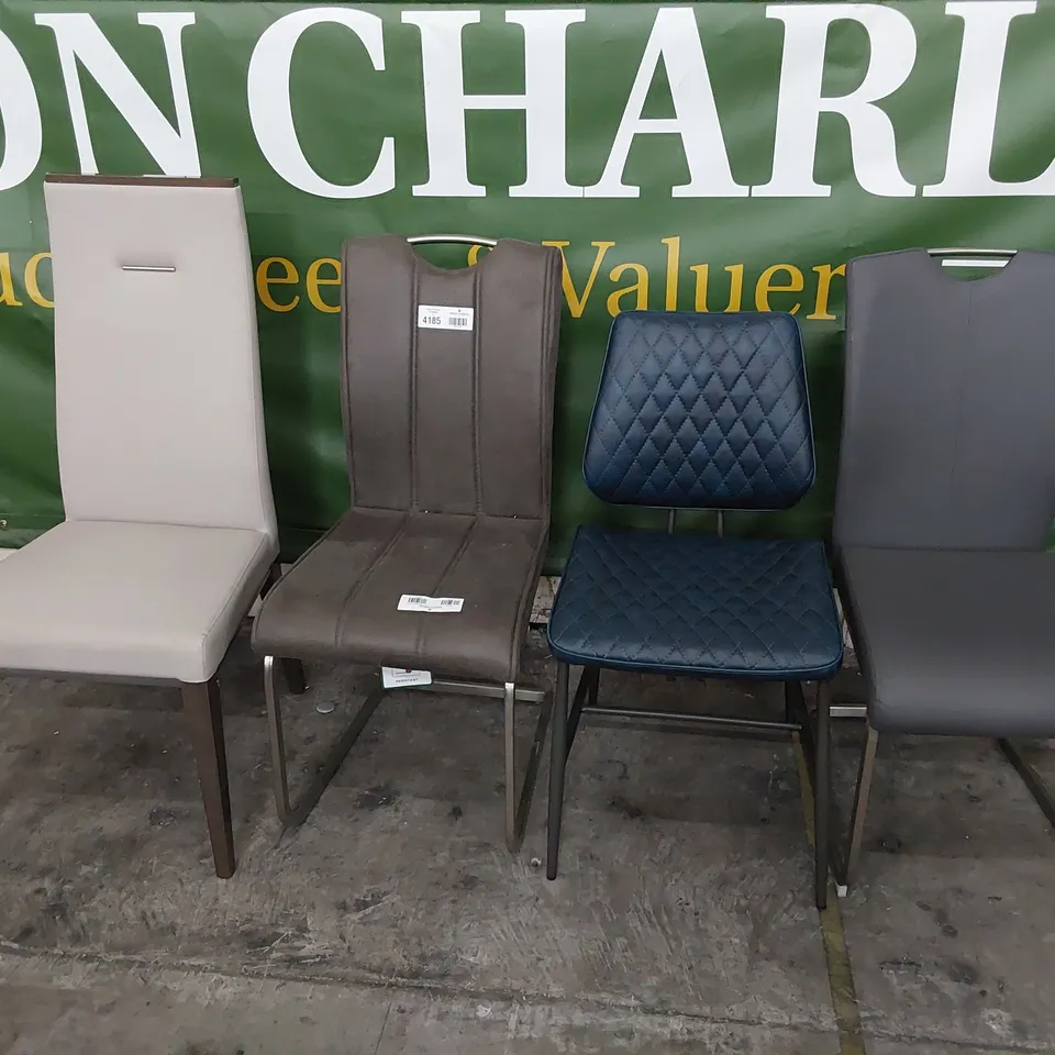 FOUR ASSORTED DESIGNER DINING CHAIRS