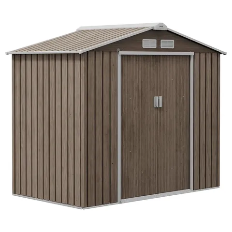 BOXED BRADLYN 7FT W Γ 4FT D GALVANISED STEEL STORAGE SHED