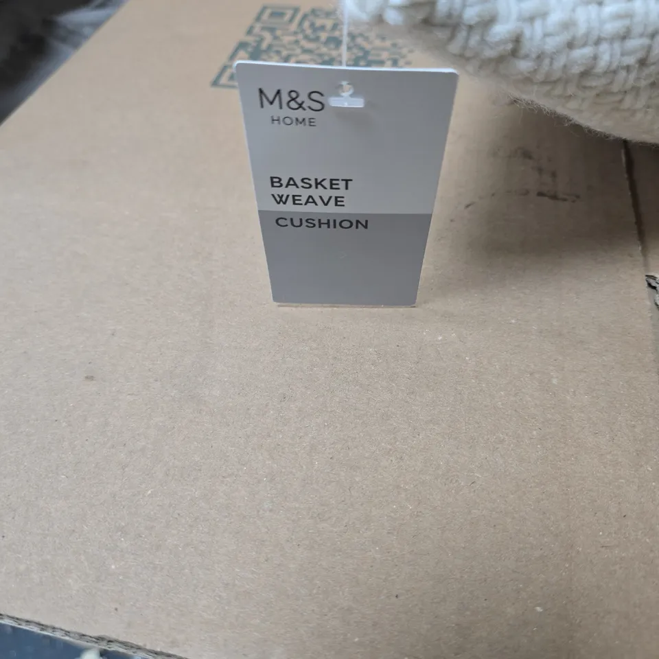 M & S BASKET WEAVE CUSHION TAGGED