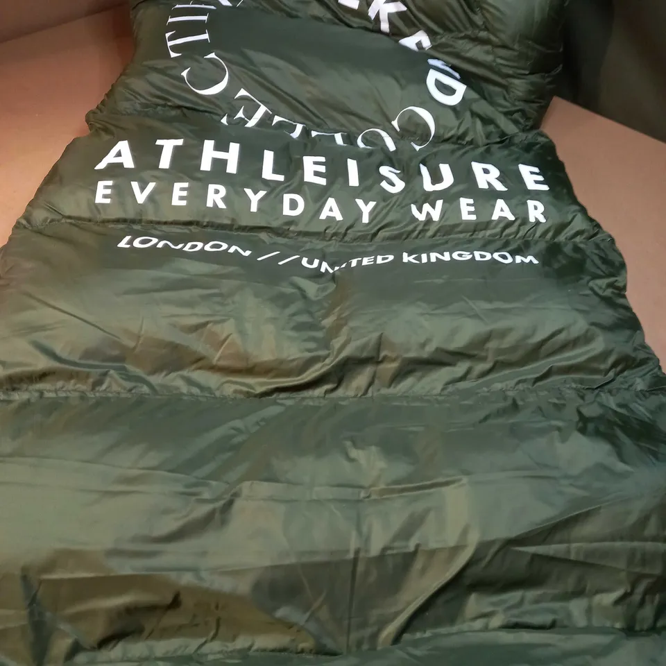 ASOS KHAKI PADDED/BACK SLOGAN FULL LENGTH COAT - SIZE 4
