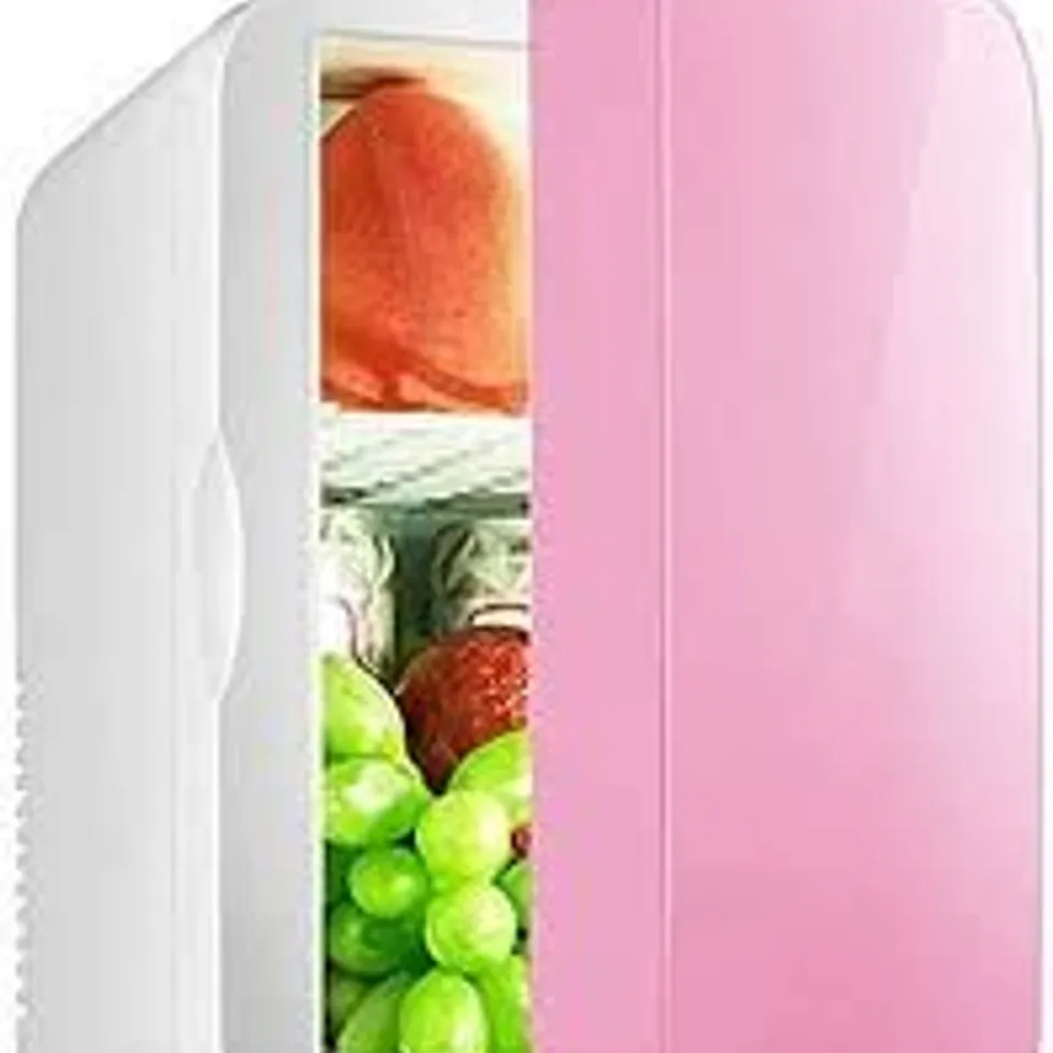 BOXED MINI 12V CAR REFRIGERATOR IN PINK